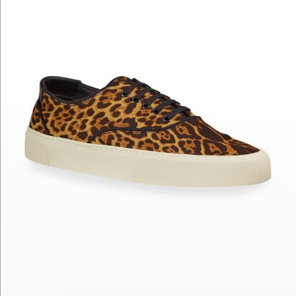 Saint Laurent YSL Venice Low Top Sneakers in Leopard Print